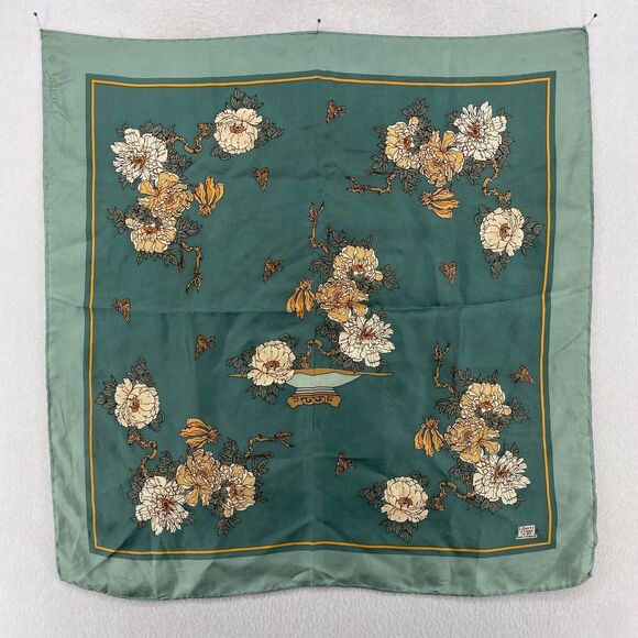 Liberty of London Accessories - LIBERTY OF LONDON Scarf Womens Silk Hand Rolled Floral Square England 26x26 VTG